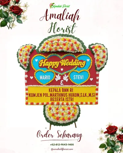 Karangan Papan Bunga Pernikahan di Mayong